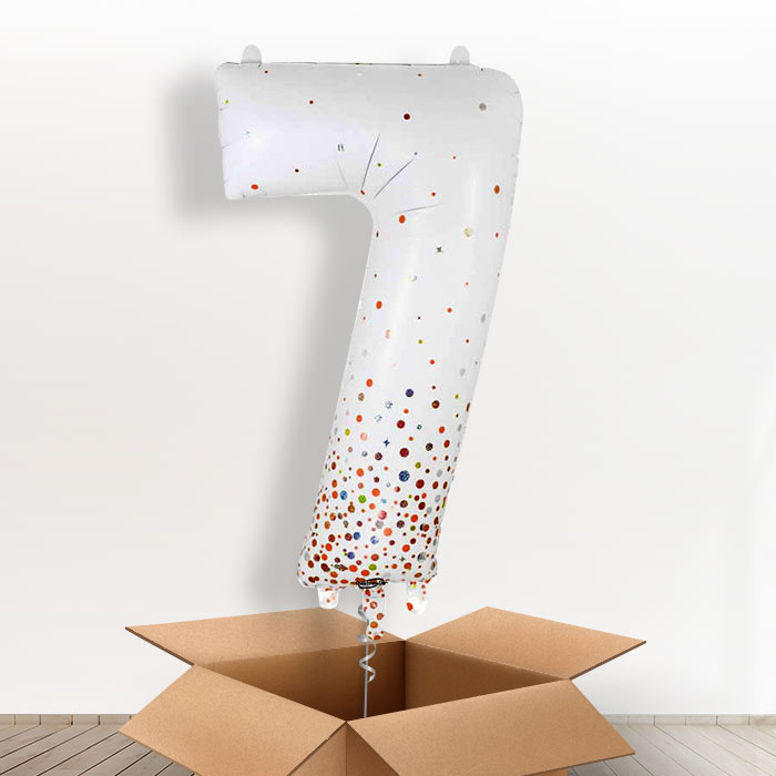 Rose Gold and White Helium Filled Number Balloons 0-9 - Party Save Smile