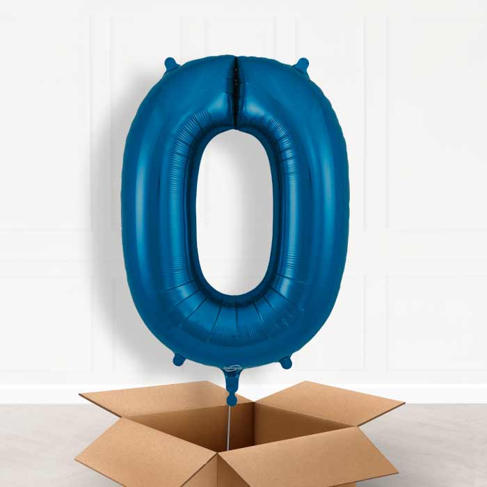 Navy Blue Helium Filled Number Balloons 0-9 - Party Save Smile