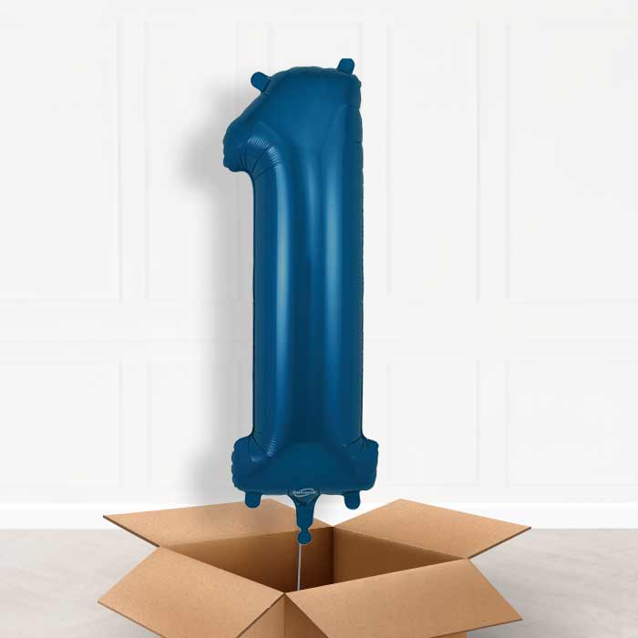 Navy Blue Helium Filled Number Balloons 0-9 - Party Save Smile