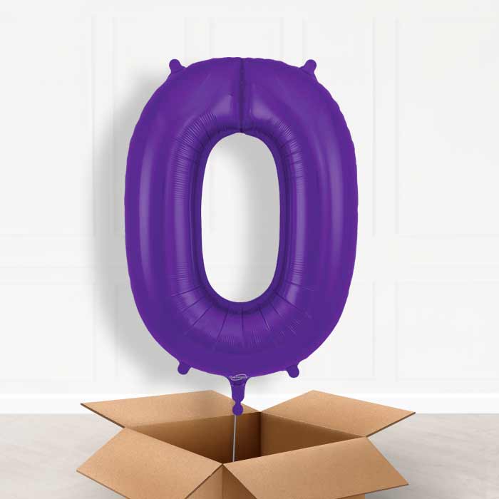 Purple Helium Filled Number Balloons 0-9 - Party Save Smile