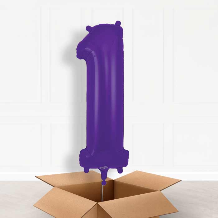 Purple Helium Filled Number Balloons 0-9 - Party Save Smile