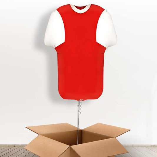 Red and White Football Shirt Helium Balloon in a Box - Giant Balloon | Party Save Smile