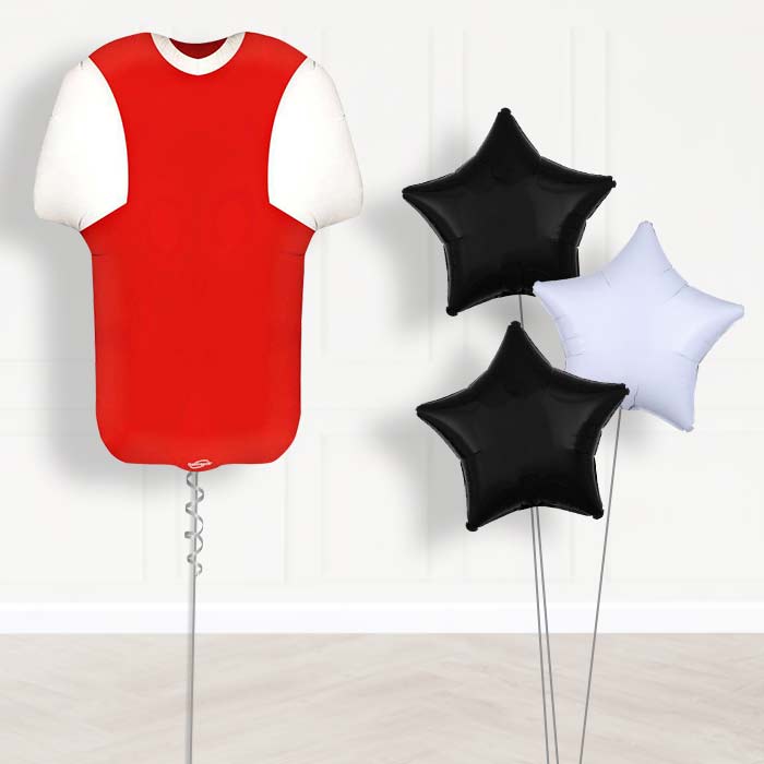 Red and White Football Shirt Balloon Bouquet - Plain Bouquet | Party Save Smile