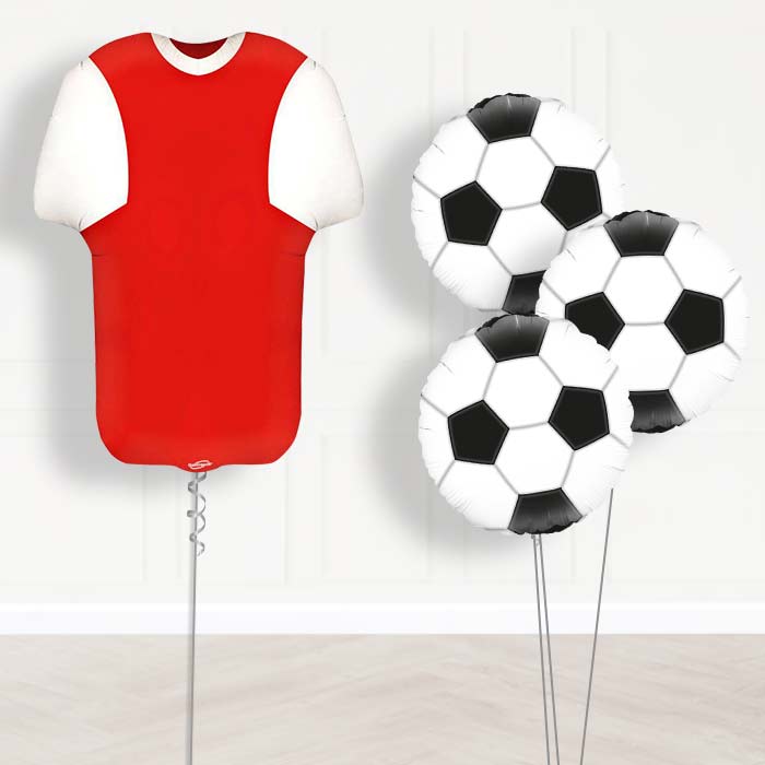 Red and White Football Shirt Balloon Bouquet - Themed Bouquet | Party Save Smile