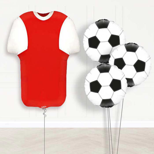 Red and White Football Shirt Balloon Bouquet - Themed Bouquet | Party Save Smile