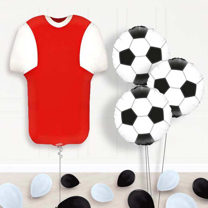 Red and White Football Shirt Balloon Bouquet - Themed Bouquet and Latex | Party Save Smile