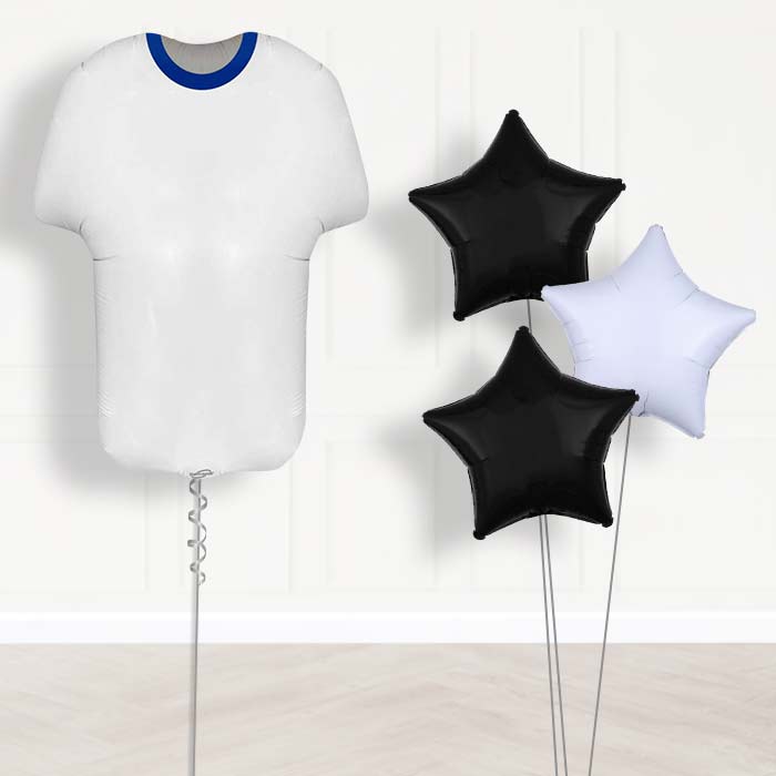 Blue and White Football Shirt Balloon Bouquet - Plain Bouquet | Party Save Smile