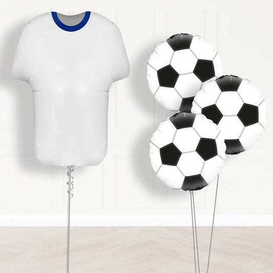 Blue and White Football Shirt Balloon Bouquet - Themed Bouquet | Party Save Smile