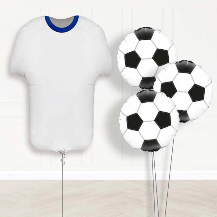 Blue and White Football Shirt Balloon Bouquet - Themed Bouquet | Party Save Smile