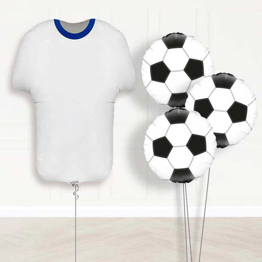 Blue and White Football Shirt Balloon Bouquet - Themed Bouquet | Party Save Smile