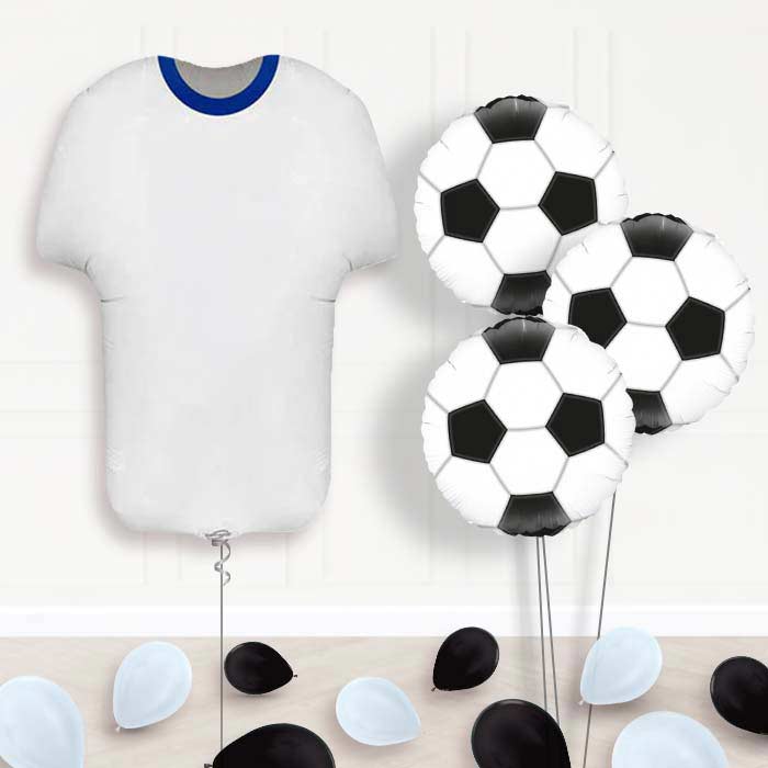 Blue and White Football Shirt Balloon Bouquet - Themed Bouquet and Latex | Party Save Smile