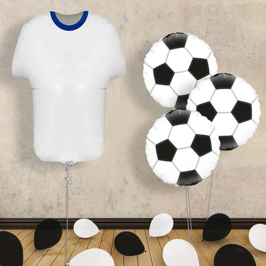 Blue and White Football Shirt Balloon Bouquet