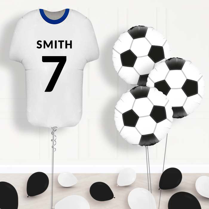 Blue and White Football Shirt Balloon Bouquet - Themed Bouquet and Latex | Party Save Smile