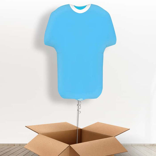 Sky Blue Football Shirt Helium Balloon in a Box - Giant Balloon | Party Save Smile