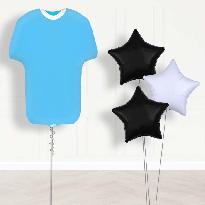 Light Blue Football Shirt Balloon Bouquet - Plain Bouquet | Party Save Smile