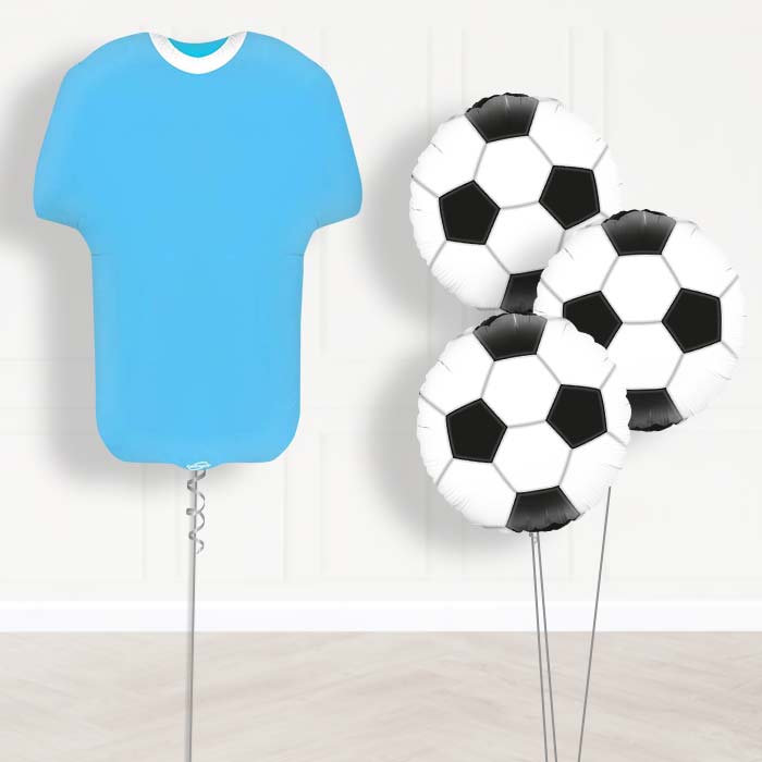 Light Blue Football Shirt Balloon Bouquet - Themed Bouquet | Party Save Smile