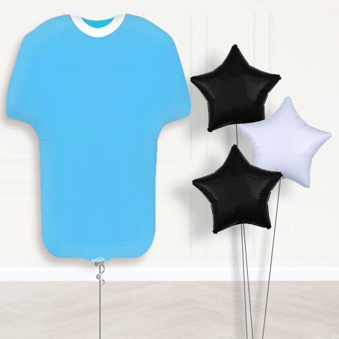 Light Blue Football Shirt Balloon Bouquet - Plain Bouquet | Party Save Smile