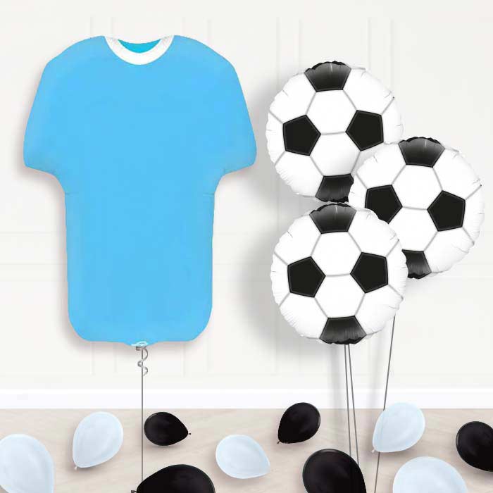 Light Blue Football Shirt Balloon Bouquet - Themed Bouquet with Latex | Party Save Smile