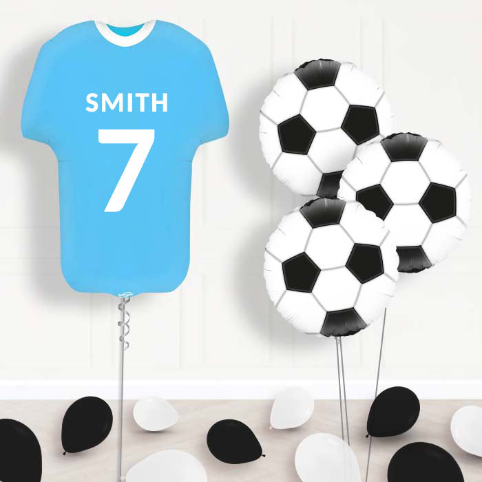 Light Blue Football Shirt Balloon Bouquet - Themed Bouquet and Latex | Party Save Smile