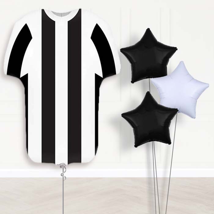 Black and White Football Shirt Balloon Bouquet - Plain Bouquet | Party Save Smile