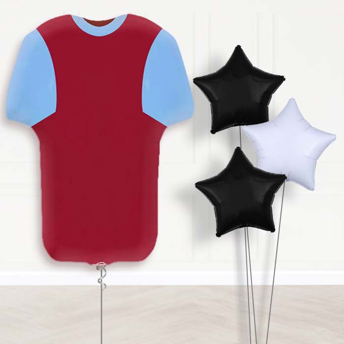 Claret and Blue Football Shirt Balloon Bouquet - Plain Bouquet | Party Save Smile