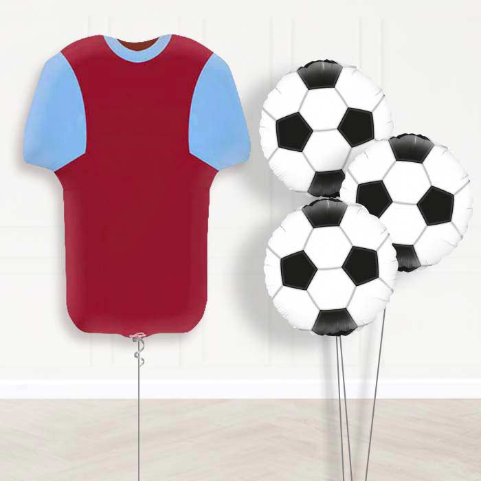 Claret and Blue Football Shirt Balloon Bouquet - Themed Bouquet | Party Save Smile