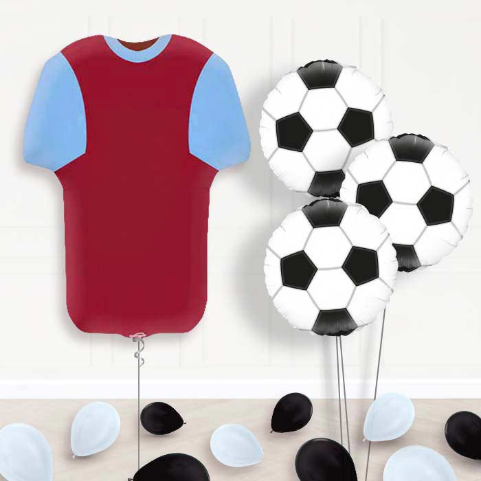Claret and Blue Football Shirt Balloon Bouquet - Themed Bouquet and Latex | Party Save Smile