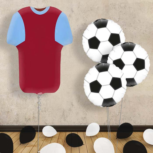 Claret and Blue Football Shirt Balloon Bouquet