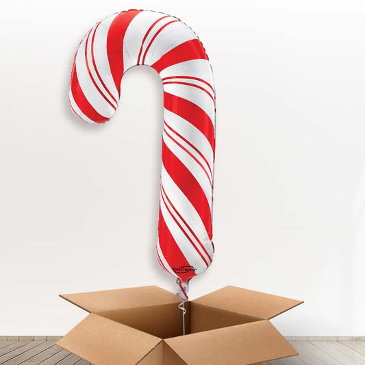 Red White Candy Cane Helium Balloon in a Box - 1 x Giant Balloon | Party Save Smile