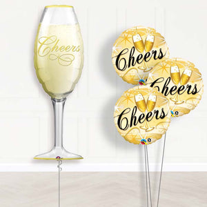 Champagne Glass Inflated Helium Balloons Delivered