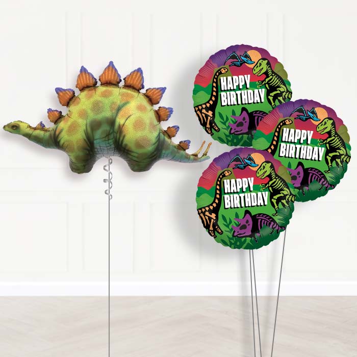 Stegosaurus Dinosaur Balloon Arrangement Delivered - Themed Bouquet | Party Save Smile
