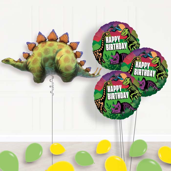 Stegosaurus Dinosaur Balloon Arrangement Delivered - Themed Bouquet and Latex | Party Save Smile