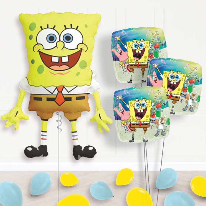 Spongebob Balloon Bouquet in a Box - Themed Bouquet and Latex | Party Save Smile