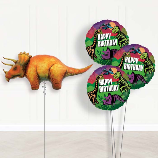 Triceratops Dinosaur Balloon Bouquet in a Box - Themed Bouquet | Party Save Smile