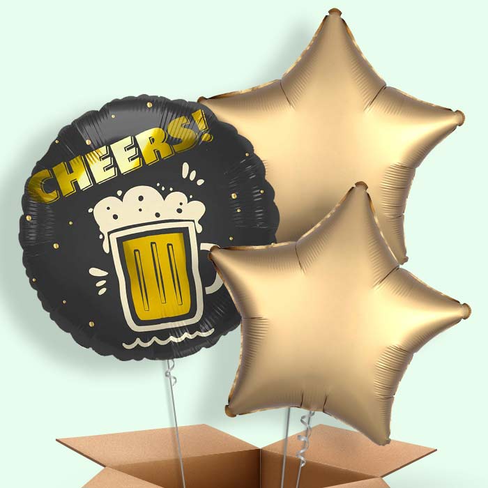 Cheers Beer Mug Helium Balloons Delivered - 3 Balloons | Party Save Smile