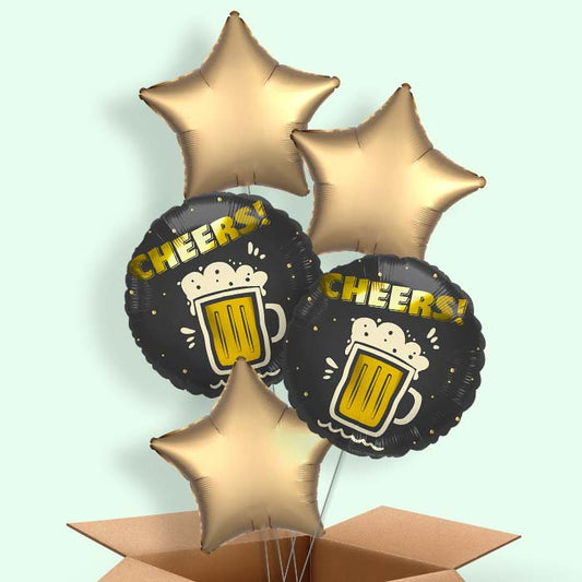 Cheers Beer Mug Helium Balloons Delivered - 5 Balloons | Party Save Smile