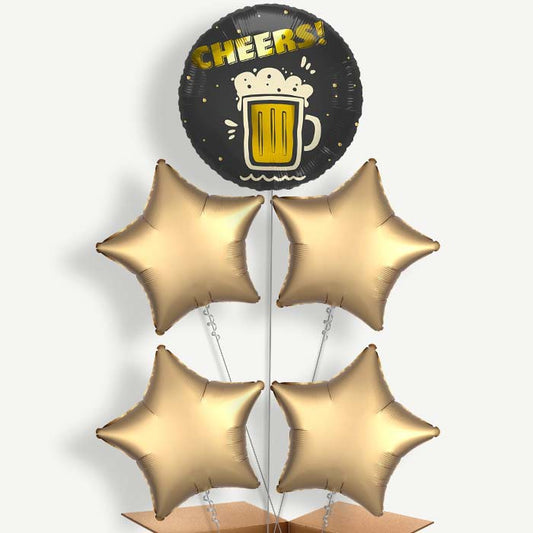 Cheers Beer Mug 5 Helium Cluster Balloons | Party Save Smile