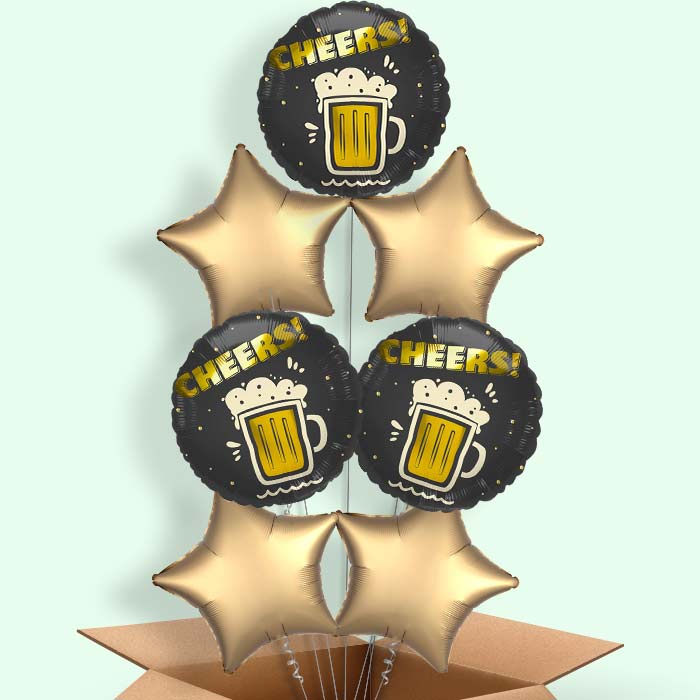 Cheers Beer Mug Helium Balloons Delivered - 7 Balloons | Party Save Smile