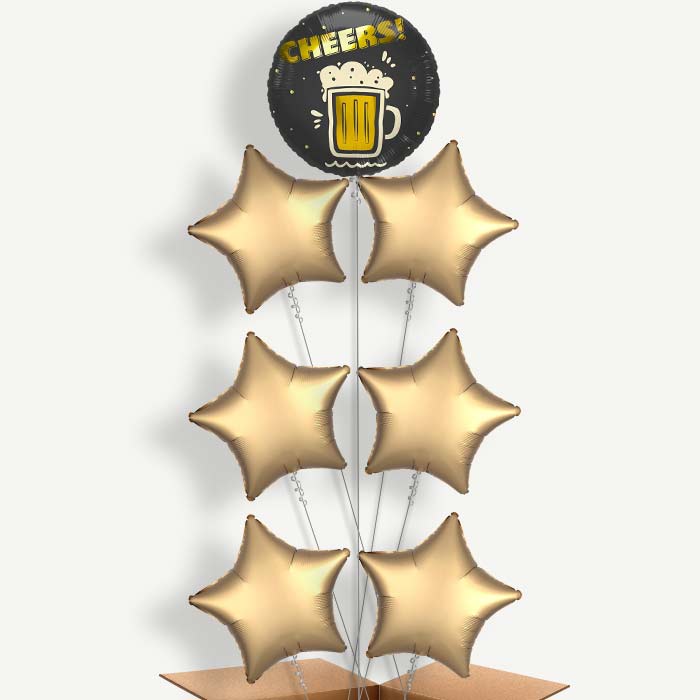 Cheers Beer Mug 7 Helium Balloon Arrangement | Party Save Smile