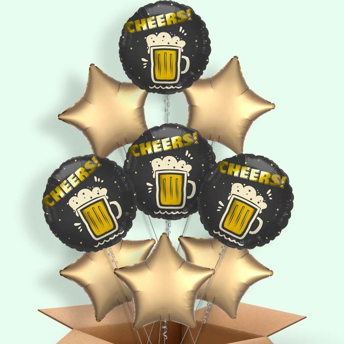 Cheers Beer Mug Helium Balloons Delivered - 9 Balloons | Party Save Smile