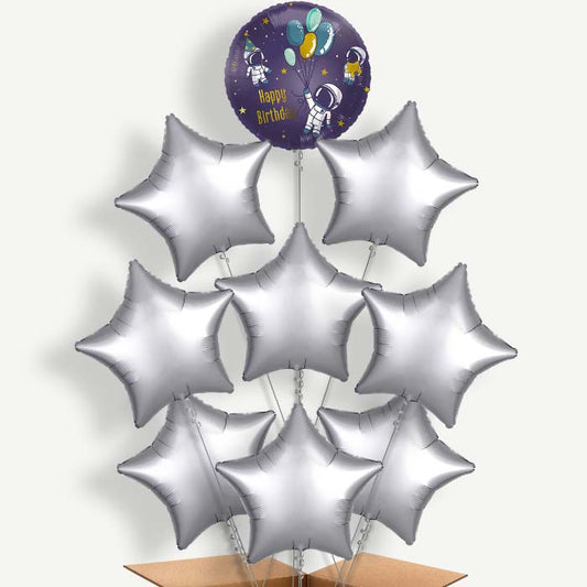 Astronaut Birthday 9 Helium Balloon Bundle | Party Save Smile