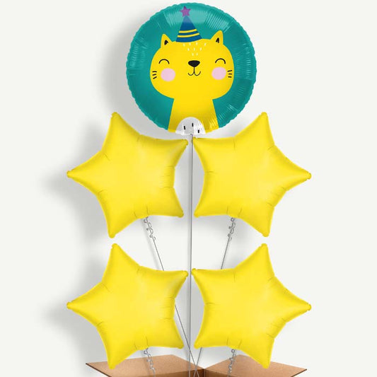 Party Cheetah Safari 5 Helium Cluster Balloons | Party Save Smile