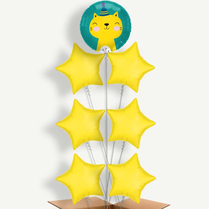 Party Cheetah Safari 7 Helium Balloon Arrangement | Party Save Smile