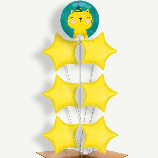 Party Cheetah Safari 7 Helium Balloon Arrangement | Party Save Smile