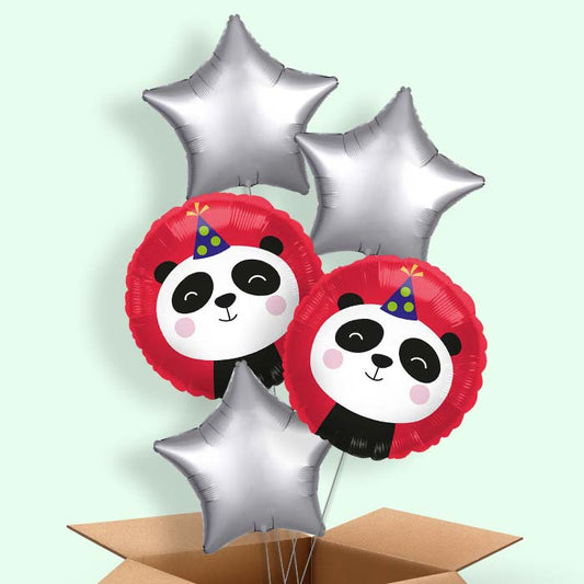 Party Panda Helium Balloons Delivered - 5 Balloons | Party Save Smile