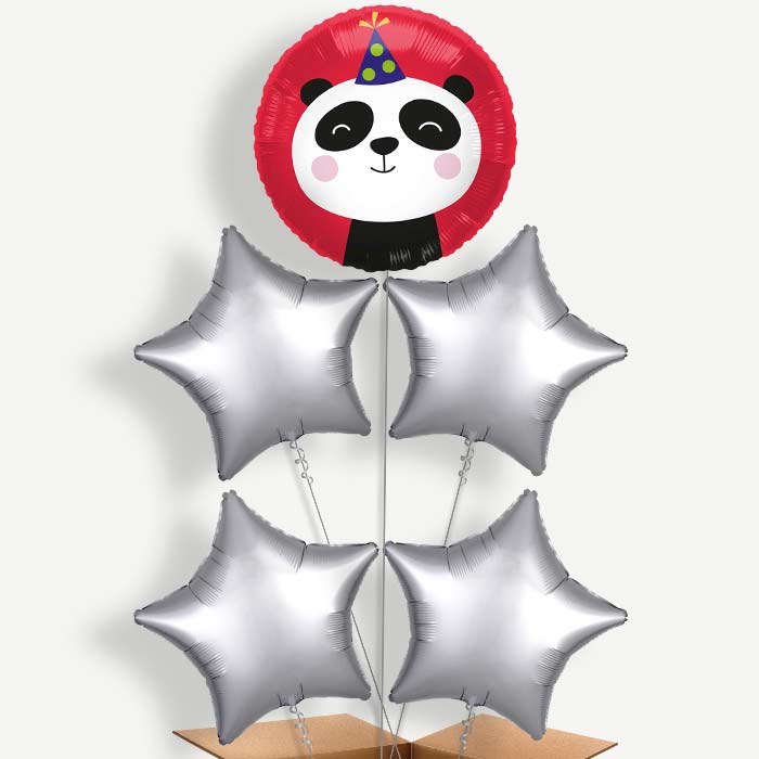 Party Panda 5 Helium Cluster Balloons | Party Save Smile