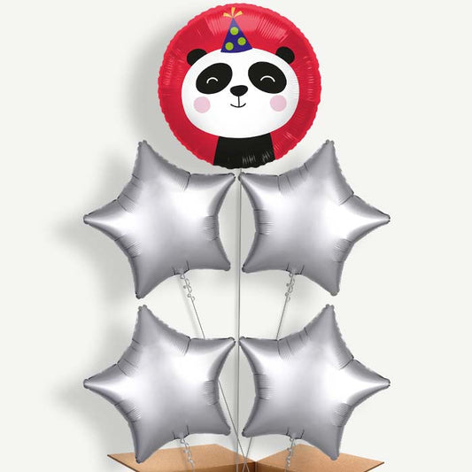 Party Panda 5 Helium Cluster Balloons | Party Save Smile
