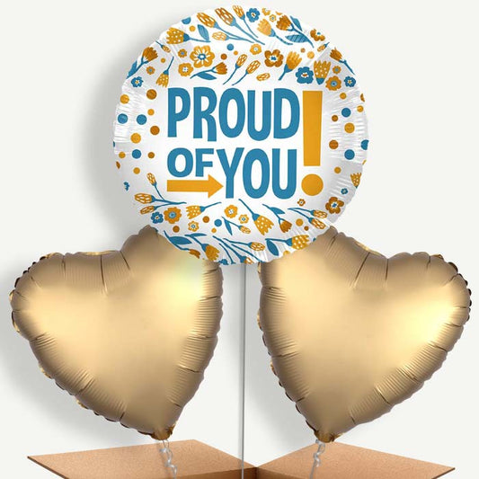 Proud of You Floral Print Bunch of Balloons (Trio) | Party Save Smile