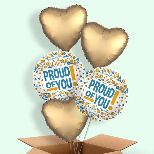 Proud of You Floral Print Helium Balloons Delivered - 5 Balloons | Party Save Smile