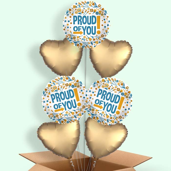 Proud of You Floral Print Helium Balloons Delivered - 7 Balloons | Party Save Smile